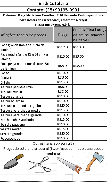 Bridi cutelaria artesanal e afiações